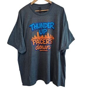 NBA Oklahoma City Thunder Basketball T-shirt Men 3XL Gray Thunder Up Pacers Down
